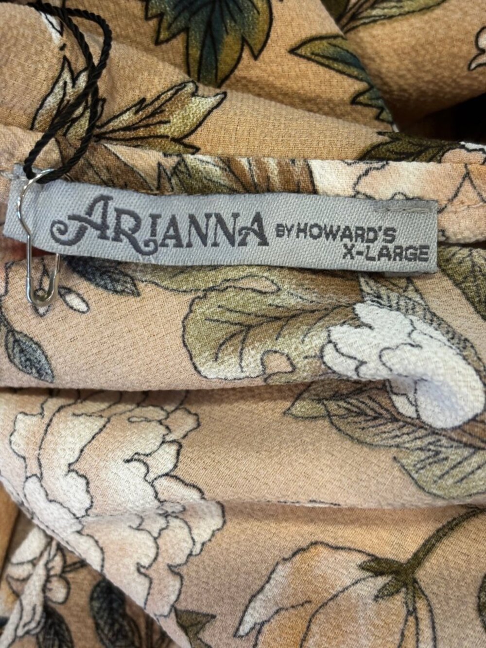 Arianna by Howard's Beige Botanical Floral Hi-Low Wrap Dress NWT Size XL - Picture 6 of 6
